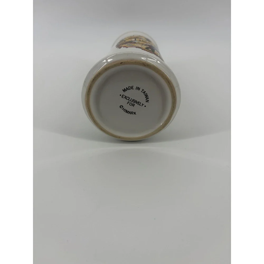 Vintage Himark San‎ Remo Italia Ceramic Cheese Shaker White Gold Lid